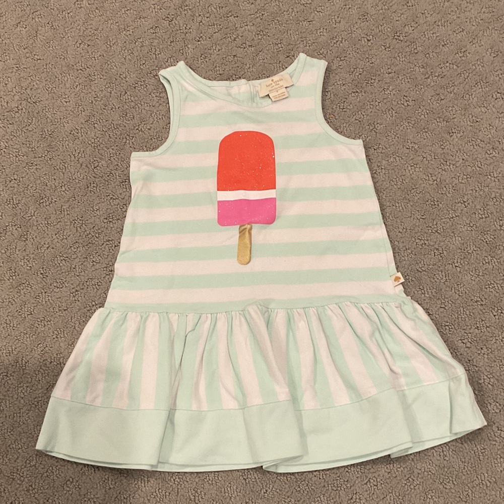 kate spade Mint and White Striped Tank Dress with Popsicle Motif 0347